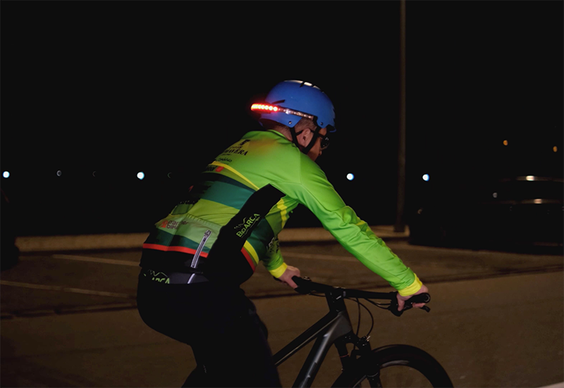 cyclist using Firefly at night